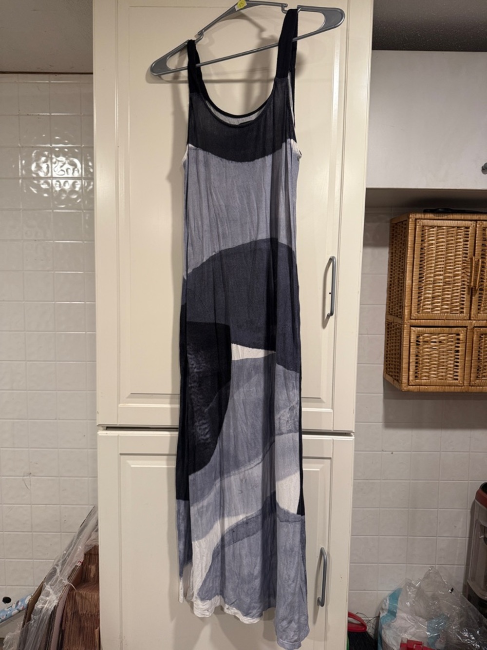 Simply Vera Vera wang Sleeveless Black & Gray Maxi Dress size medium 10:2